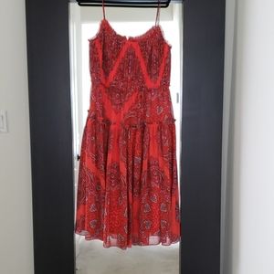 Paisley Print Maxi Dress - shades of red